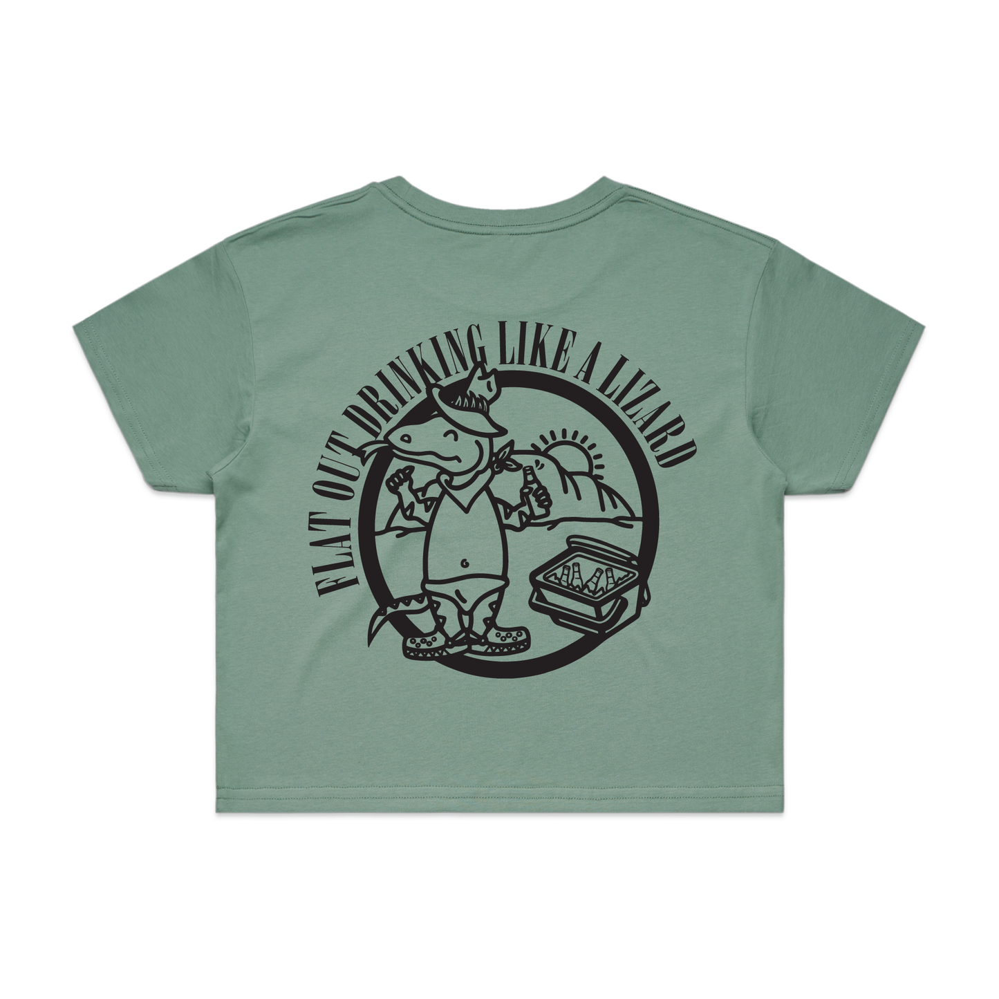 Flat Out Drinking Like A Lizard | Ladies Crop