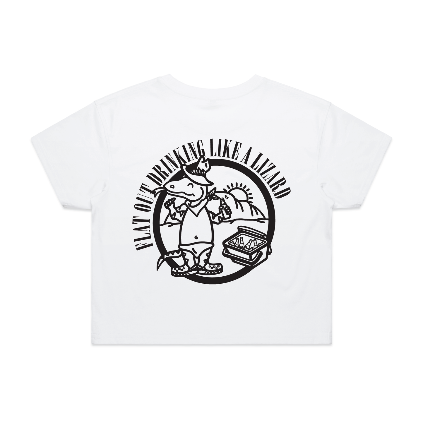 Flat Out Drinking Like A Lizard | Ladies Crop