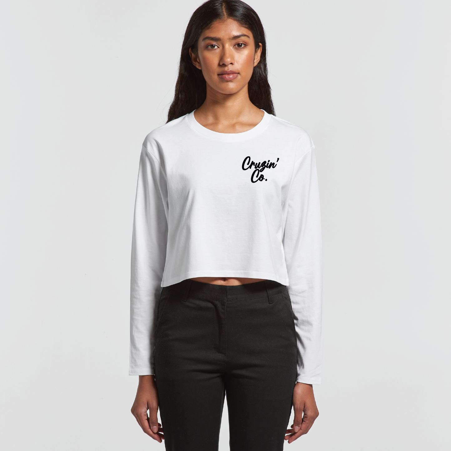 Cruzin' Co. Cursive Logo | Ladies Long Sleeve Crop