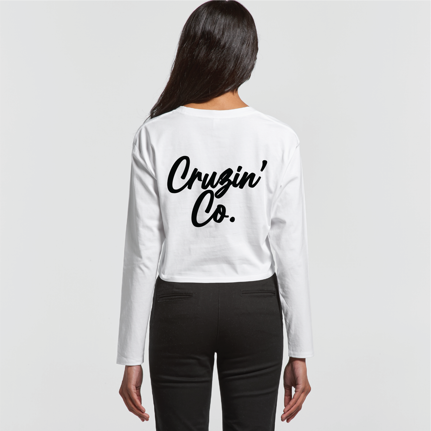 Cruzin' Co. Cursive Logo | Ladies Long Sleeve Crop