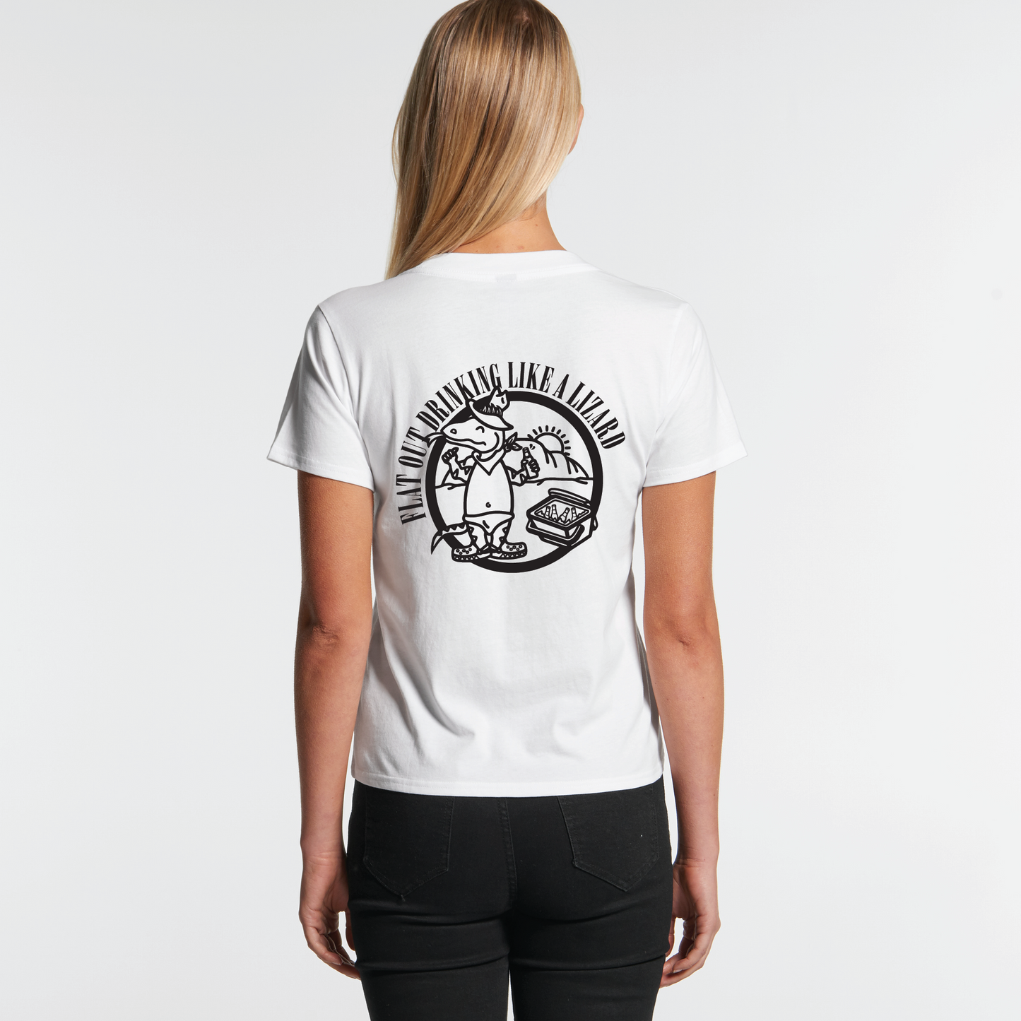 ORIG LOGO SALE! Flat Out Drinking Like A Lizard | Ladies Tee