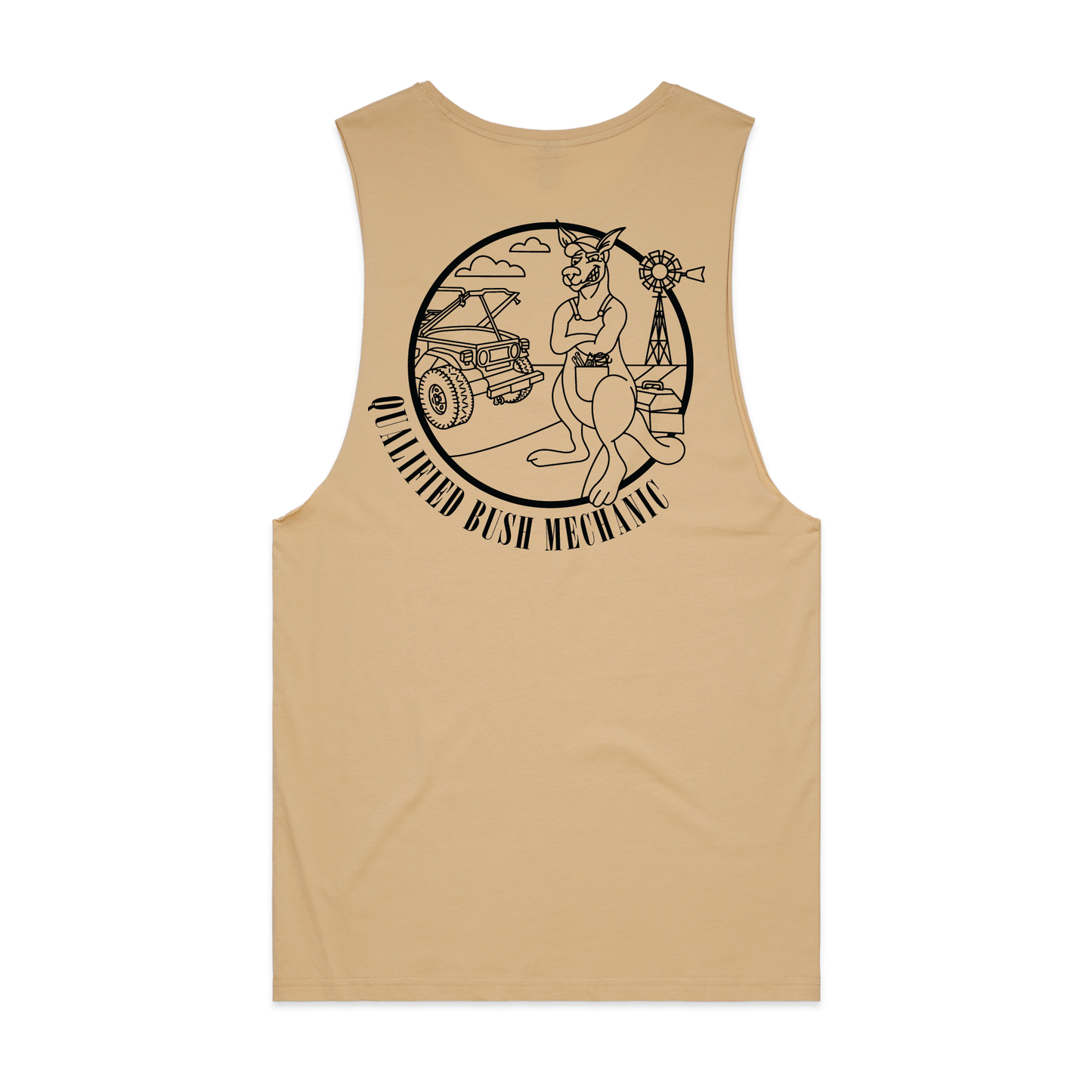 ORIG LOGO SALE! Qualified Bush Mechanic | Unisex Tank (Male Model)