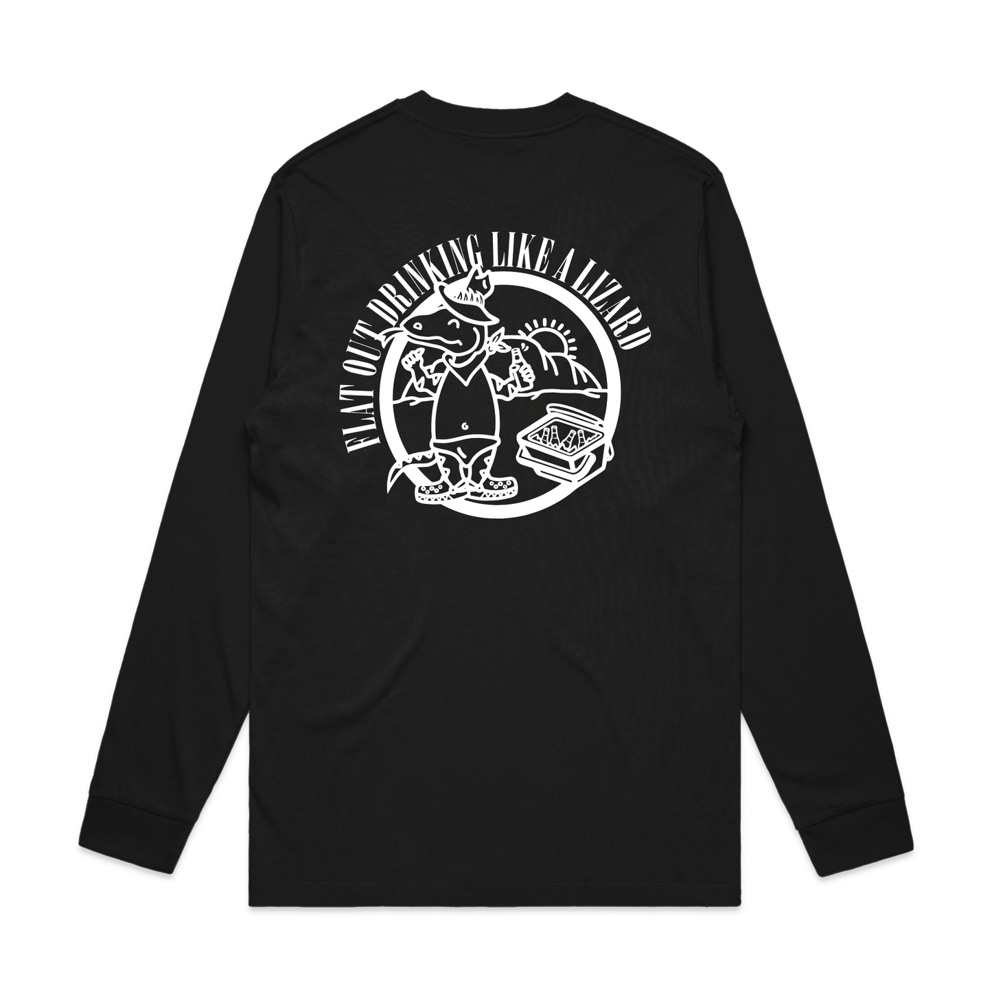 Flat Out Drinking Like A Lizard | Mens Long Sleeve