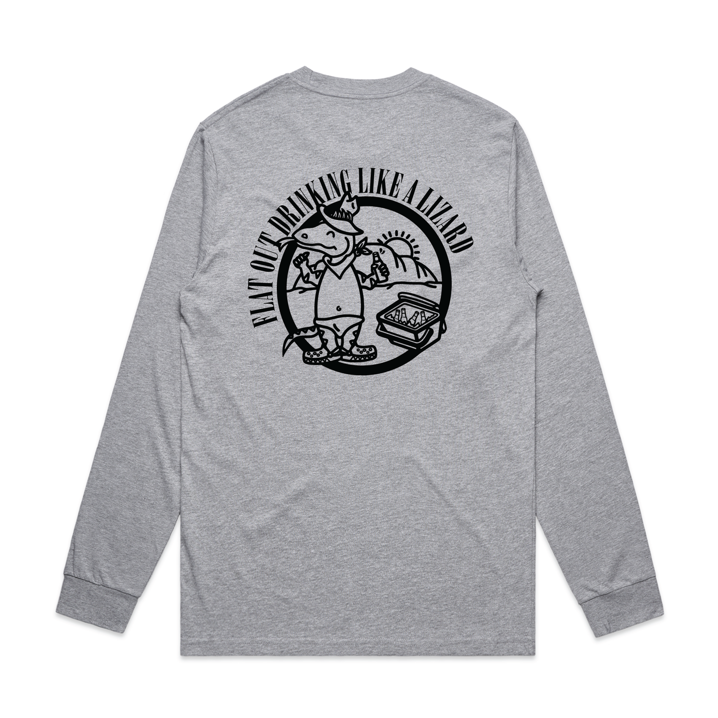 Flat Out Drinking Like A Lizard | Mens Long Sleeve