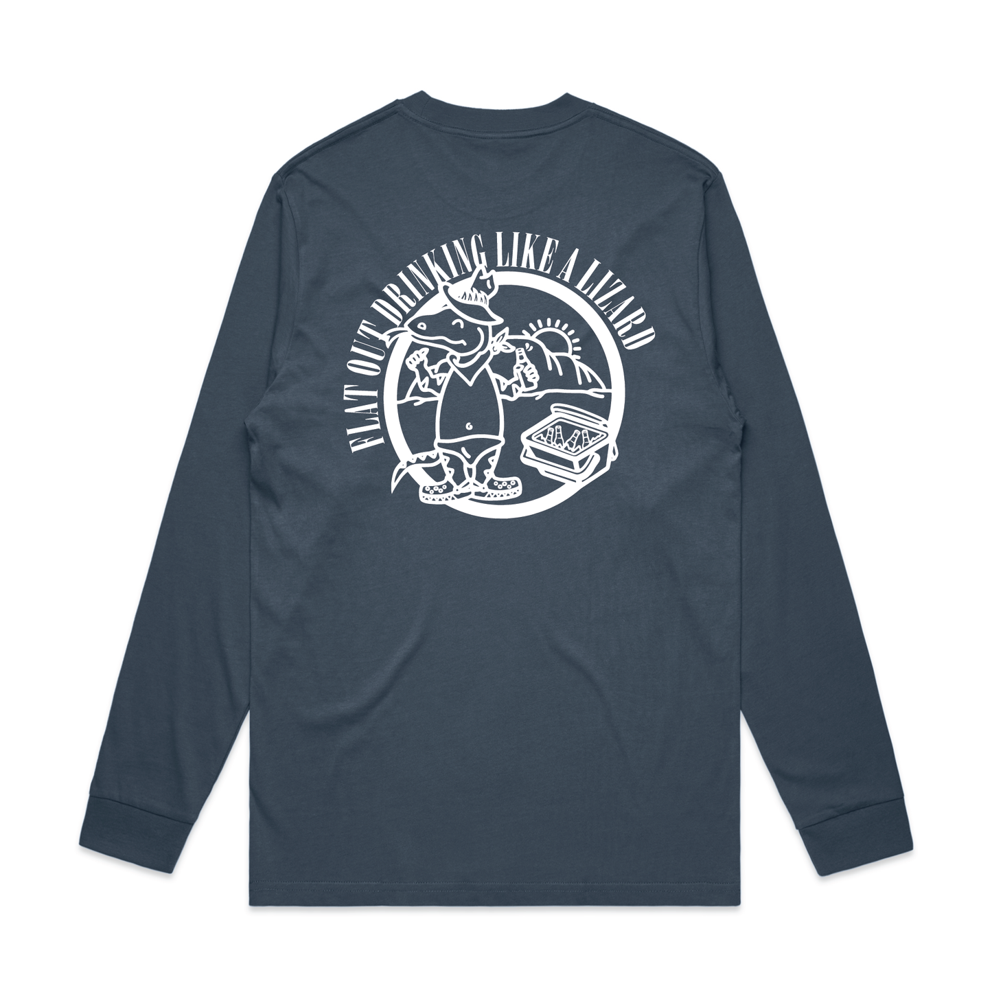 Flat Out Drinking Like A Lizard | Mens Long Sleeve