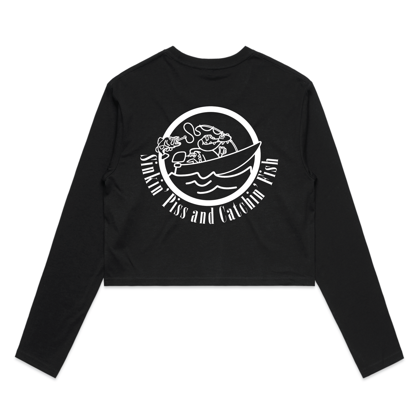 Sinkin' Piss and Catchin' Fish | Ladies Long Sleeve Crop