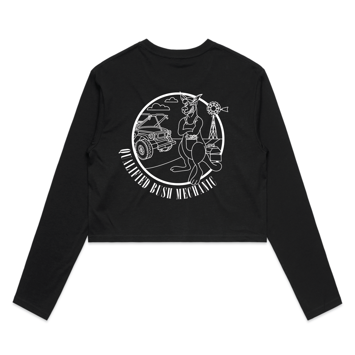 Qualified Bush Mechanic | Ladies Long Sleeve Crop