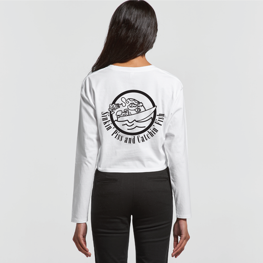 Sinkin' Piss and Catchin' Fish | Ladies Long Sleeve Crop