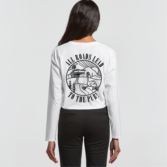 All Roads Lead To The Pub | Ladies Long Sleeve Crop