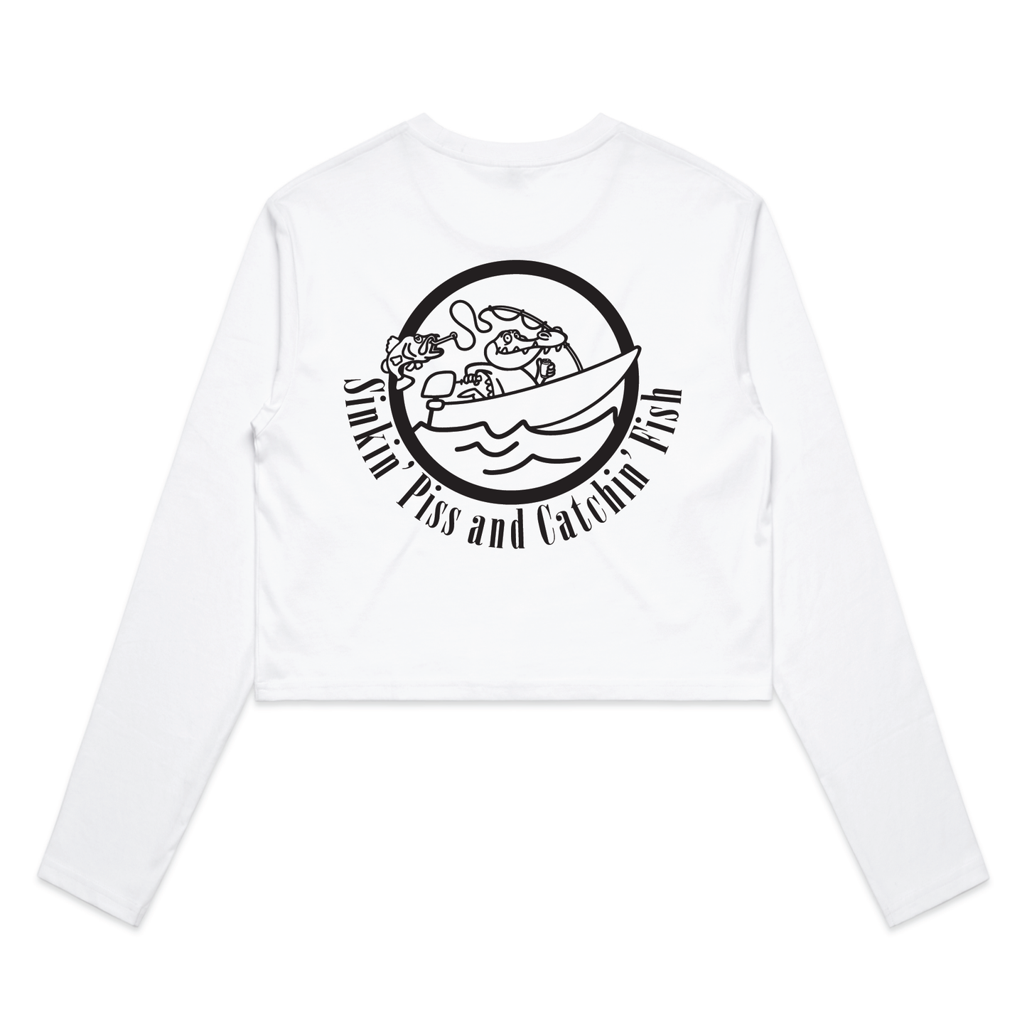 Sinkin' Piss and Catchin' Fish | Ladies Long Sleeve Crop