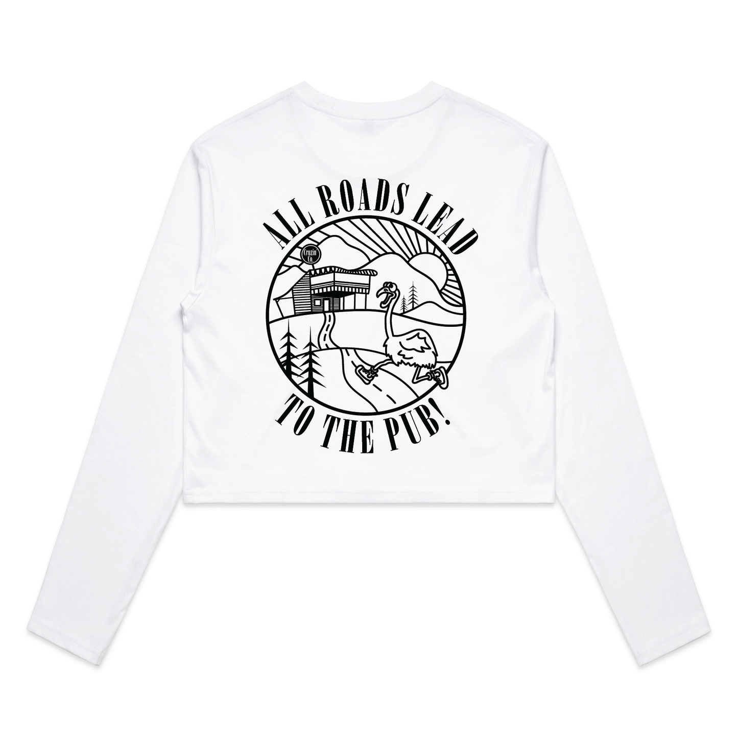 All Roads Lead To The Pub | Ladies Long Sleeve Crop