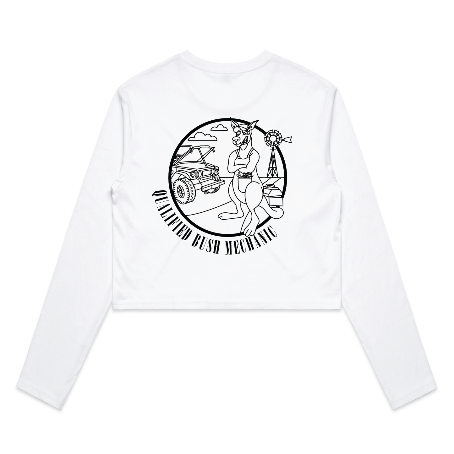 Qualified Bush Mechanic | Ladies Long Sleeve Crop