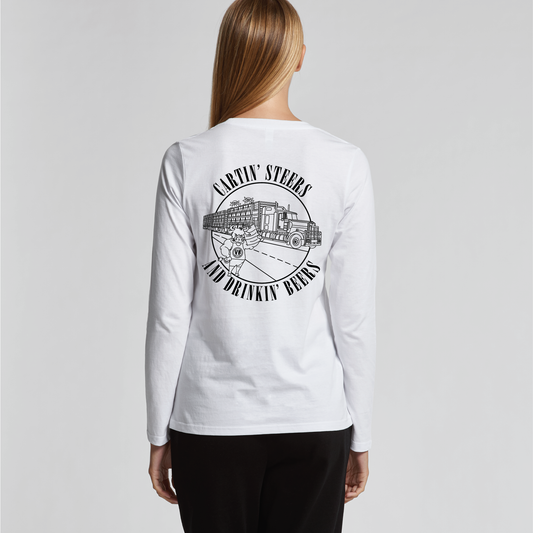 Cartin' Steers and Drinkin' Beers | Ladies Long Sleeve