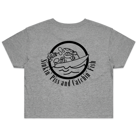 ORIG LOGO SALE! Sinkin' Piss and Catchin' Fish | Ladies Crop