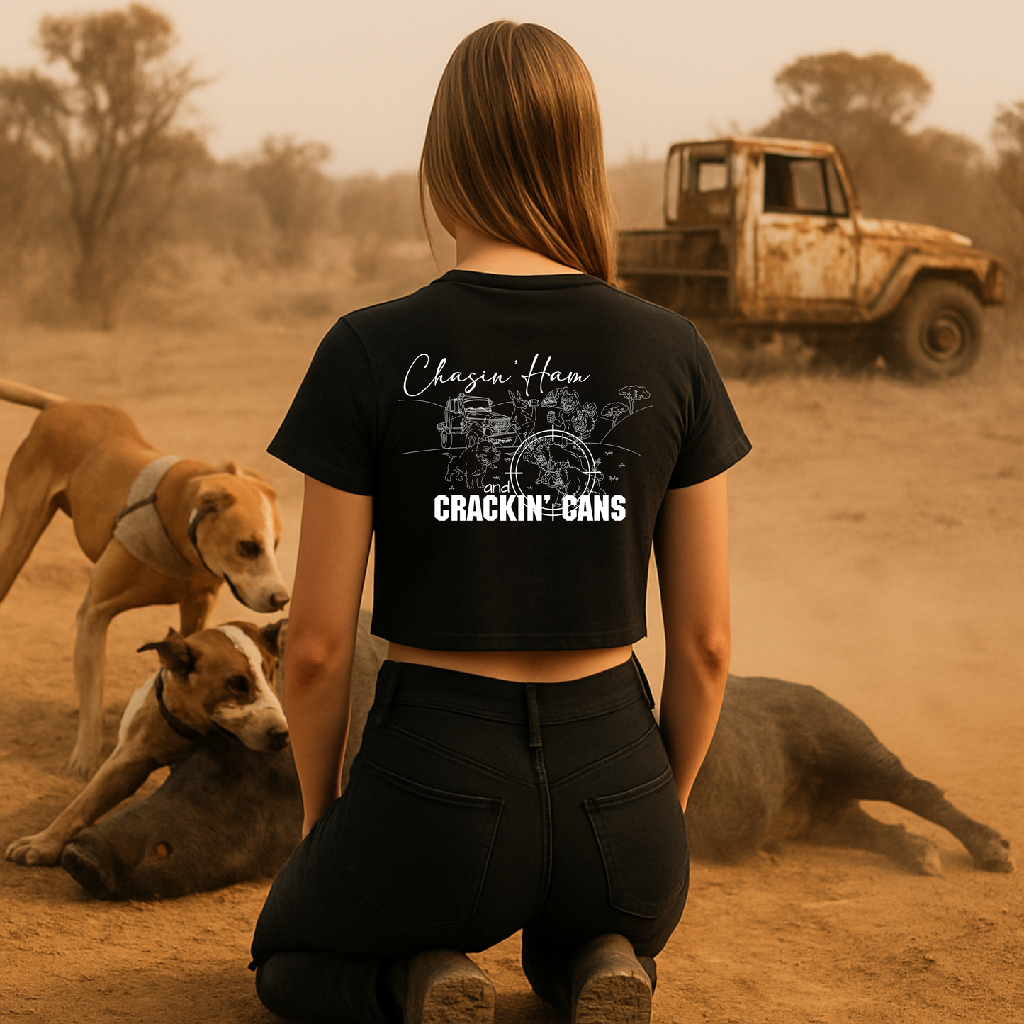 Chasin' Ham and Crackin' Cans  | Ladies Crop