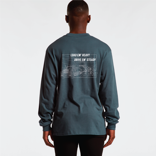 Load Em' Heavy Drive Em' Steady | Mens Long Sleeve