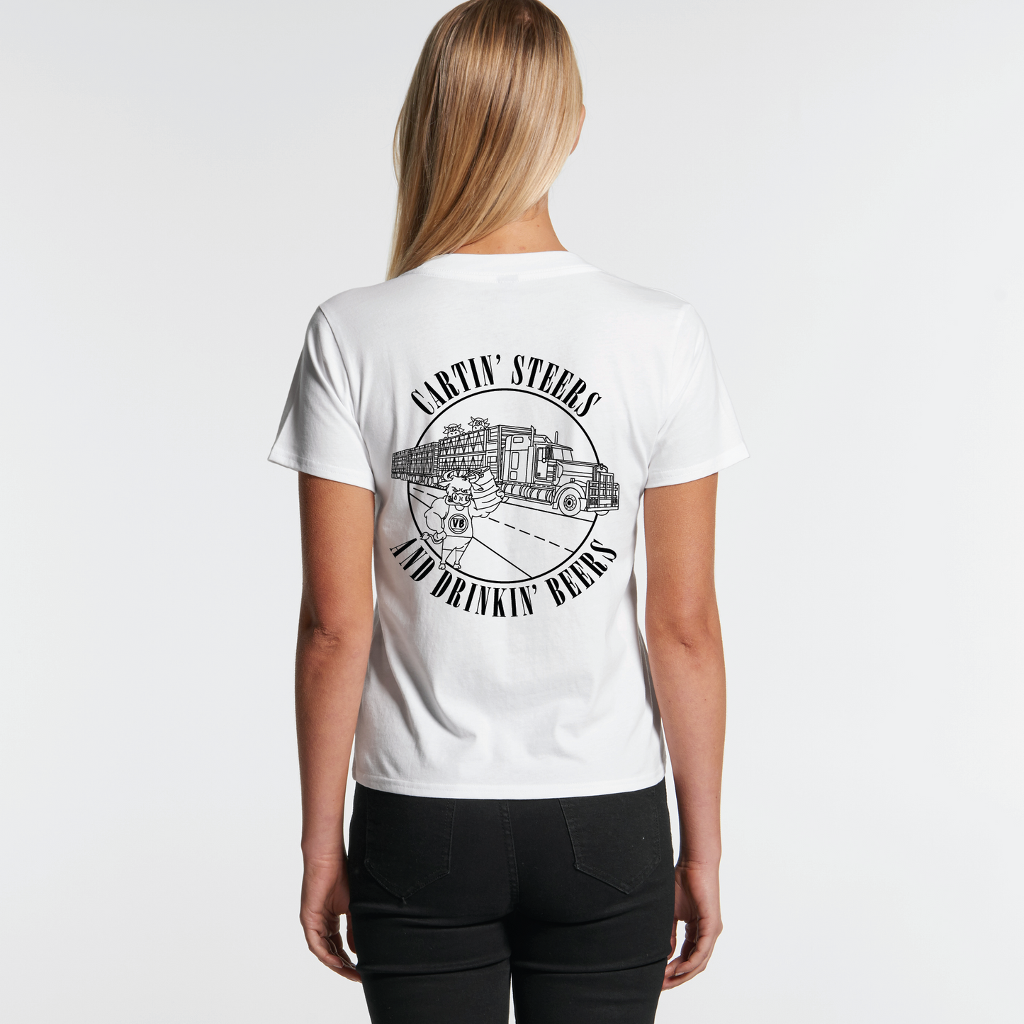 Cartin' Steers And Drinkin' Beers | Ladies Tee