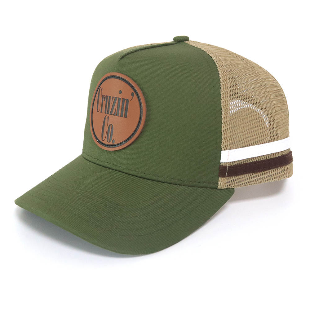 Cruzin' Co. Logo | Trucker Cap | Khaki Green