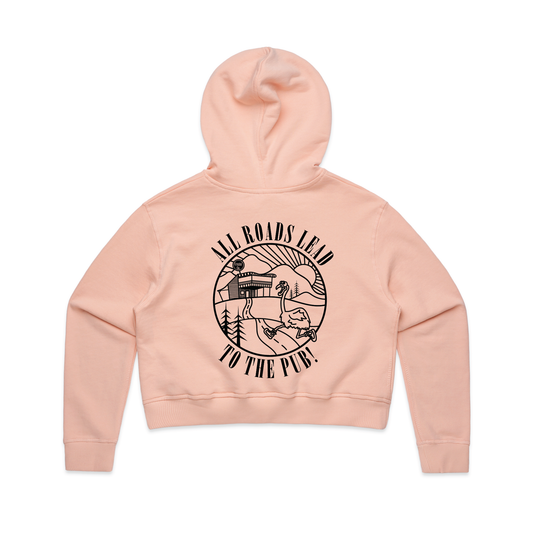 All Roads Lead To The Pub | Ladies Crop Hoodie