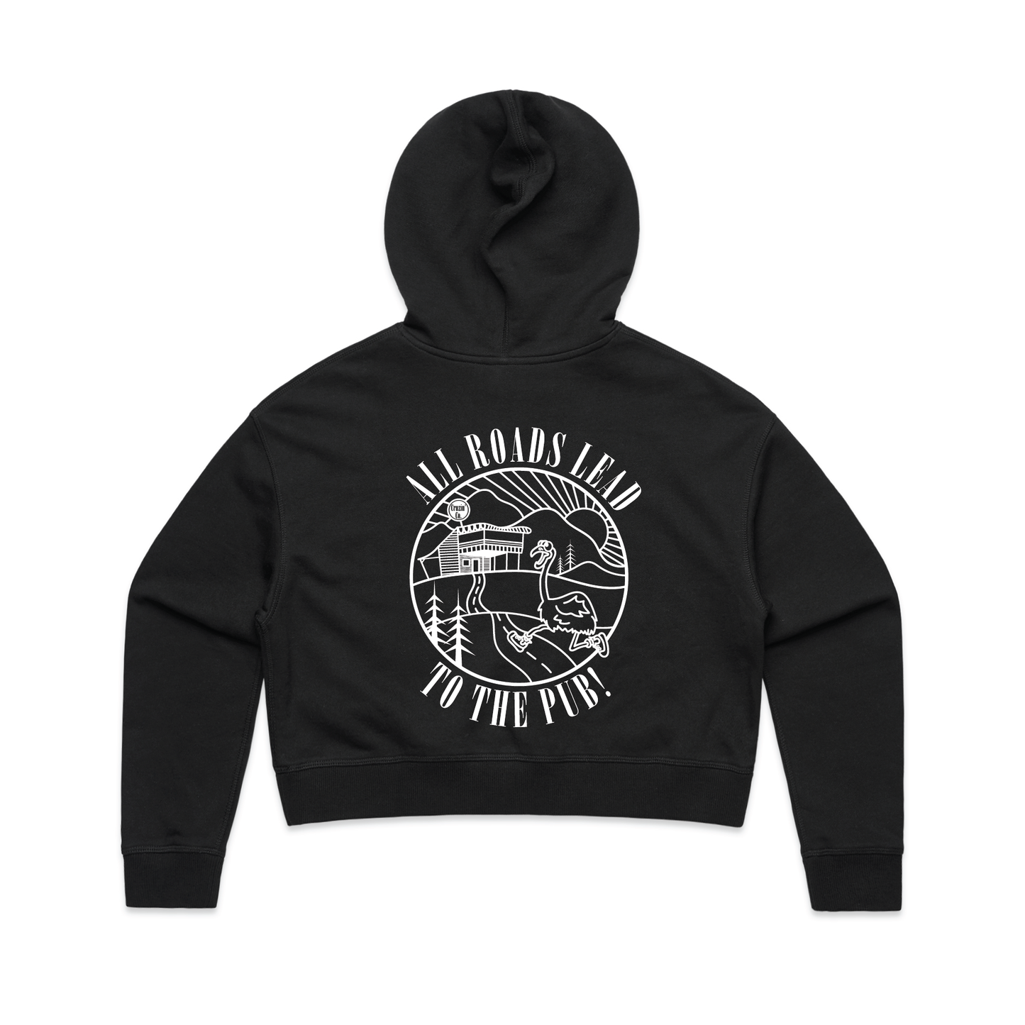 All Roads Lead To The Pub | Ladies Crop Hoodie