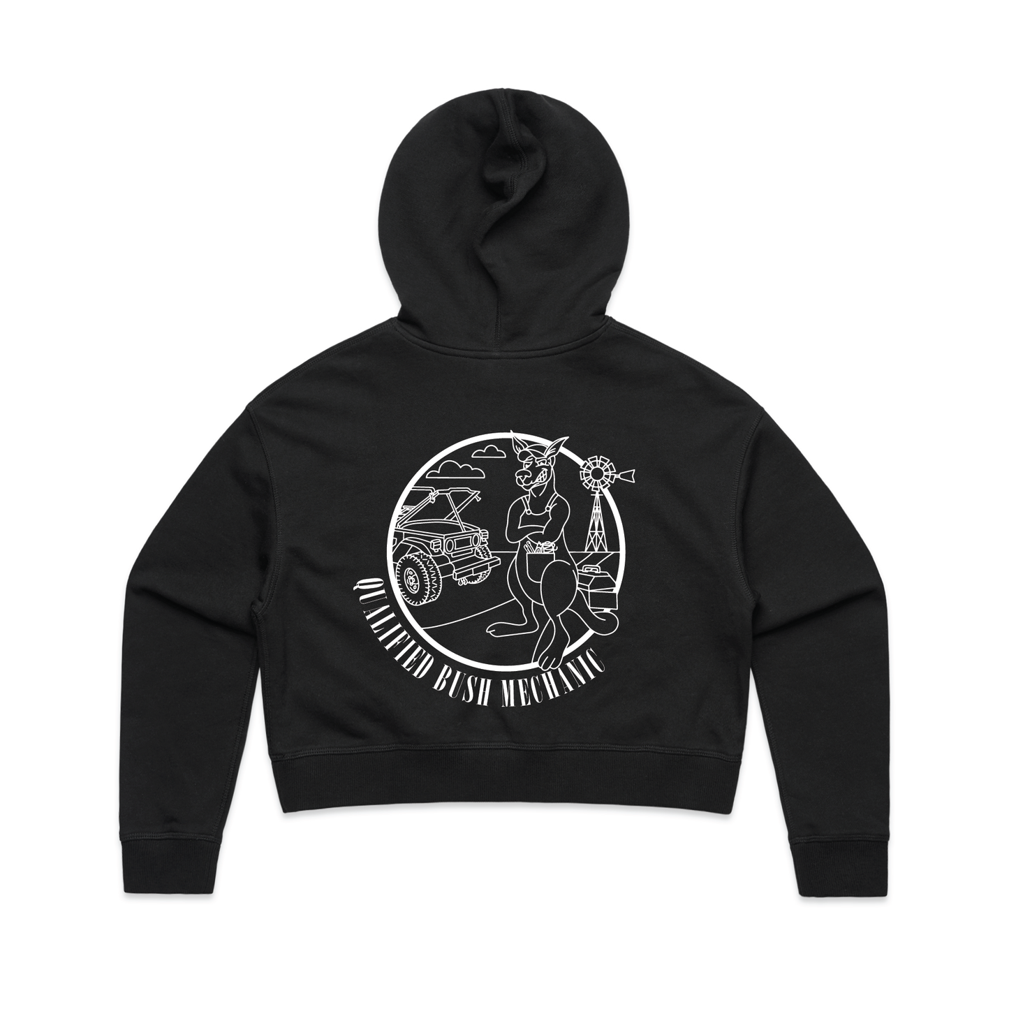 Qualified Bush Mechanic | Ladies Crop Hoodie