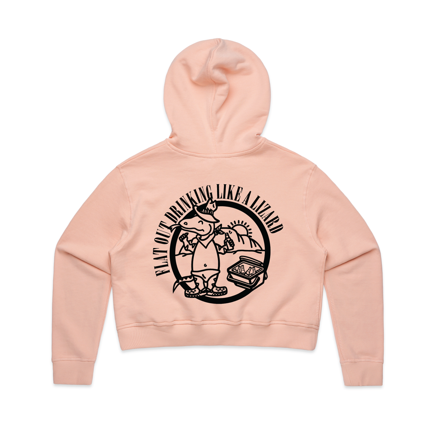 Flat Out Drinking Like A Lizard | Ladies Crop Hoodie