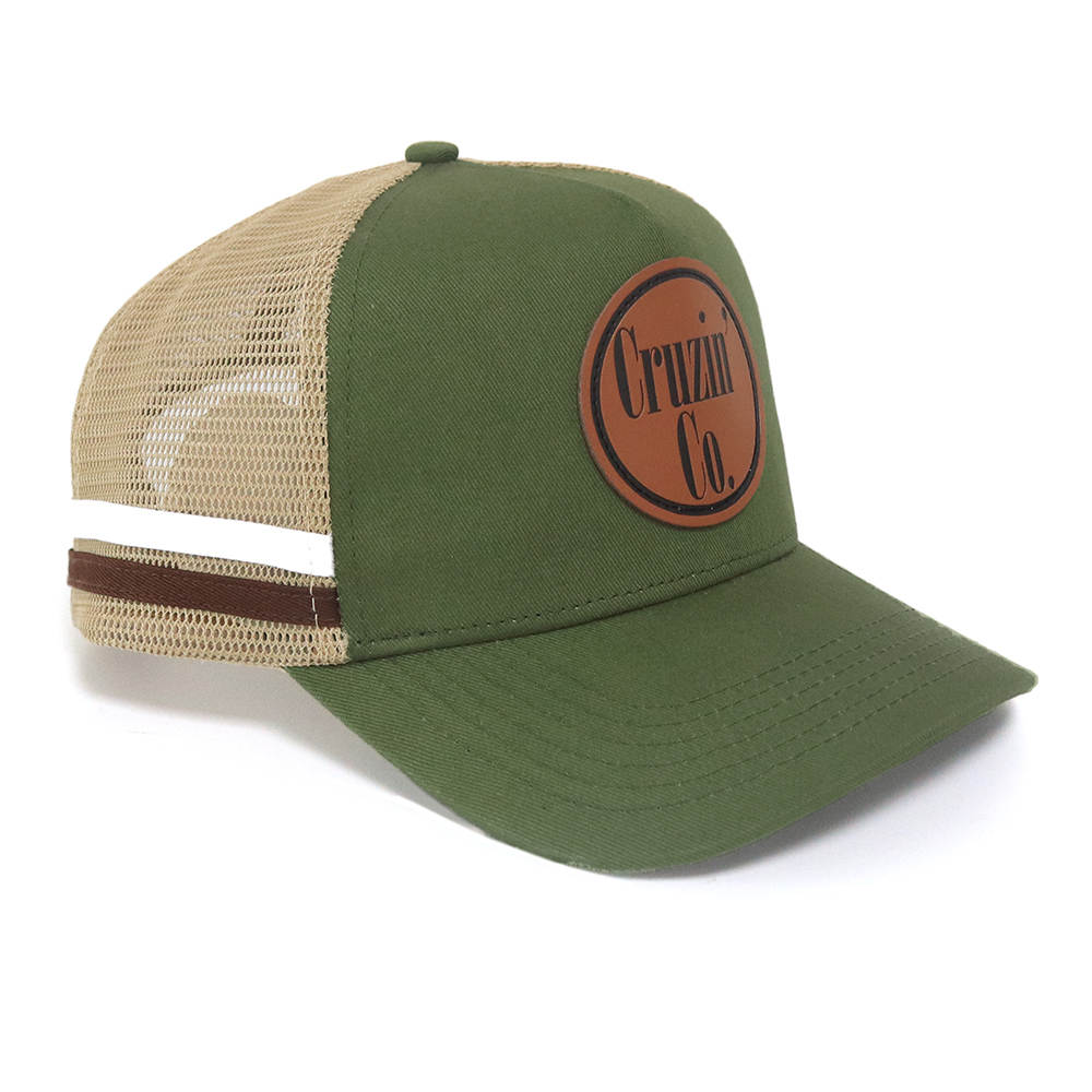 Cruzin' Co. Logo | Trucker Cap | Khaki Green