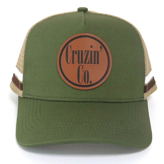 Cruzin' Co. Logo | Trucker Cap | Khaki Green